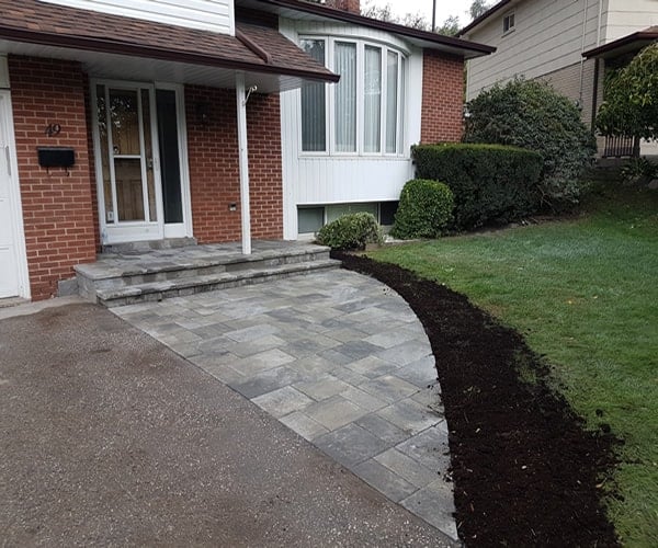 front yard paver installation