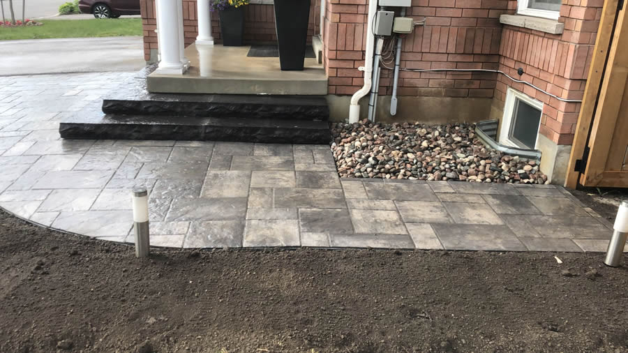 whitby landscaping 2021 front large patio paver entrance steps