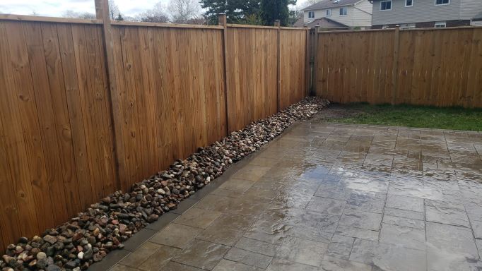 2023 - 4x4 Full Privacy Fence River Stone- Whitby Landscaping