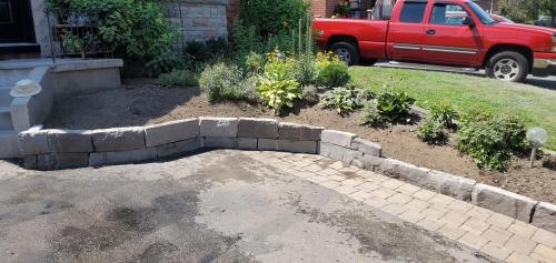 56 - Front garden wall install Oshawa