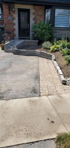 58 - Front garden wall install Oshawa