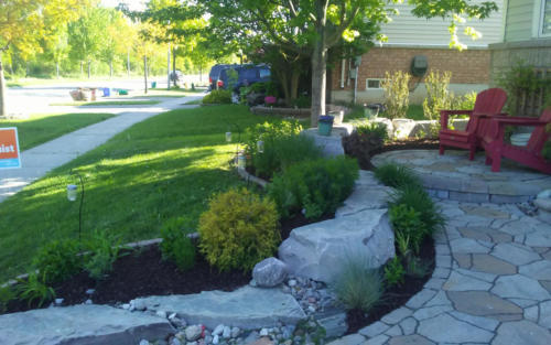 front garden cleanup stone 