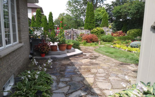 garden bed with flag stone path 1 