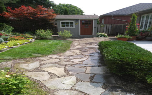 garden bed with flag stone path 2 