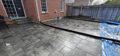16 - Backyard Unilock Beacon Hill Patio After Polymeric Sand