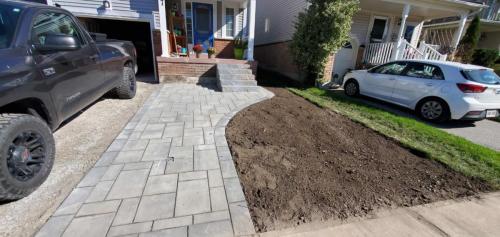 2021-Driveway-extension-and-new-sod-project-in-Whitby-Unilock-Beacon-Hill-Granite-Mist-Oaks-Monterey-Onyx-border-Techo-Bloc-Rocka-Steps