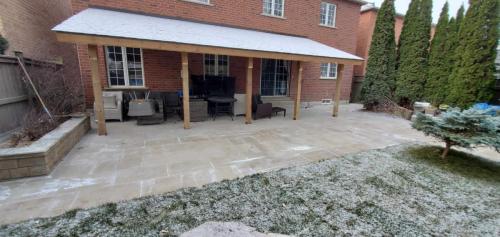 2021-j1-Late-fall-interlock-patio-project-in-backyard-with-canopy-and-new-sod-Techo-Bloc-Summer-Wheat-large-pavers