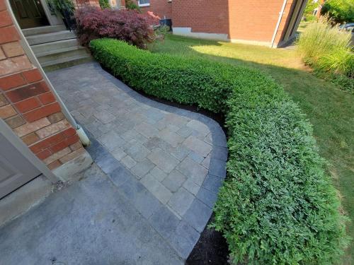 2 - Front Yard Unilock Brussels with Dark Border