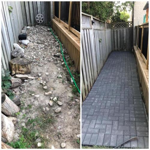 73 - Before  After Sideyard Holland Stone