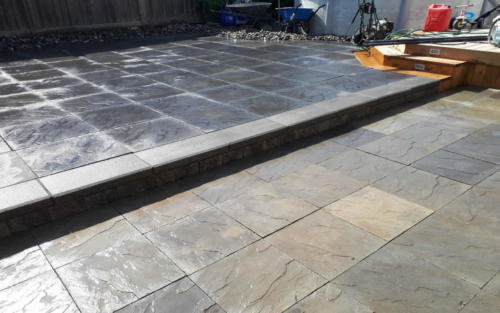 backyard stone paver patio