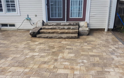 backyard stone steps