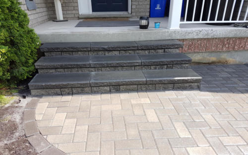 front entrance stone steps 