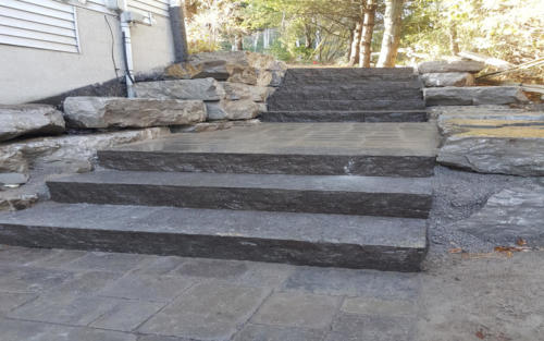 sideyard large stone steps 
