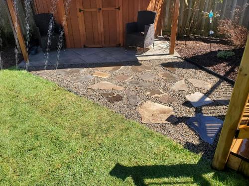 5 - Small backyard sod and flag stone