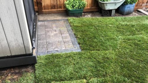 75 - Proper grading maintained after small patio install