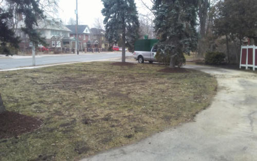 front yard topdressing and seeding